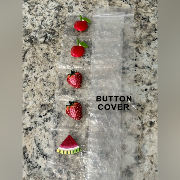 Quacker Factory Pink Summertime Novelty Cardigan Sweater Button Covers Size M - Picture 11 of 16